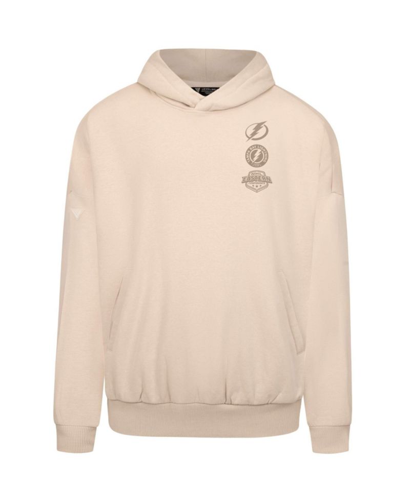 Men's Cream Tampa Bay Lightning Contact Stamp Pullover Hoodie