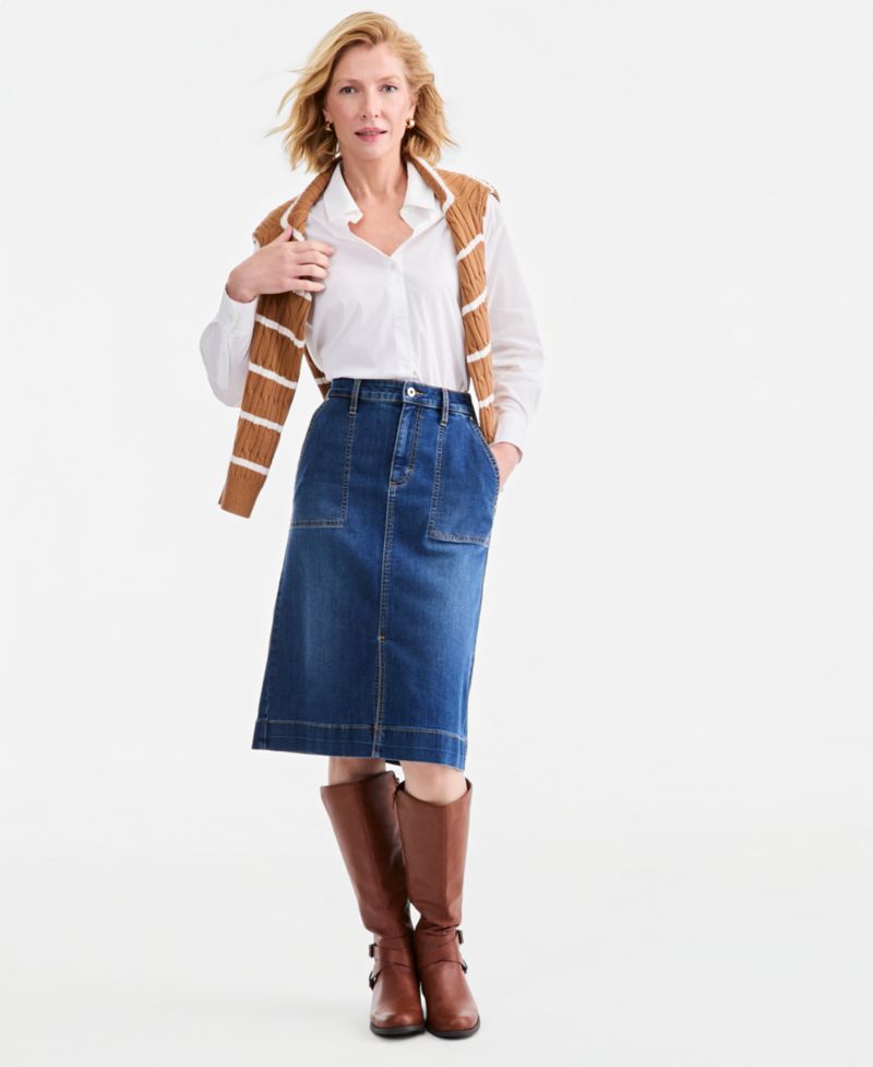 Women's Denim Utility Skirt