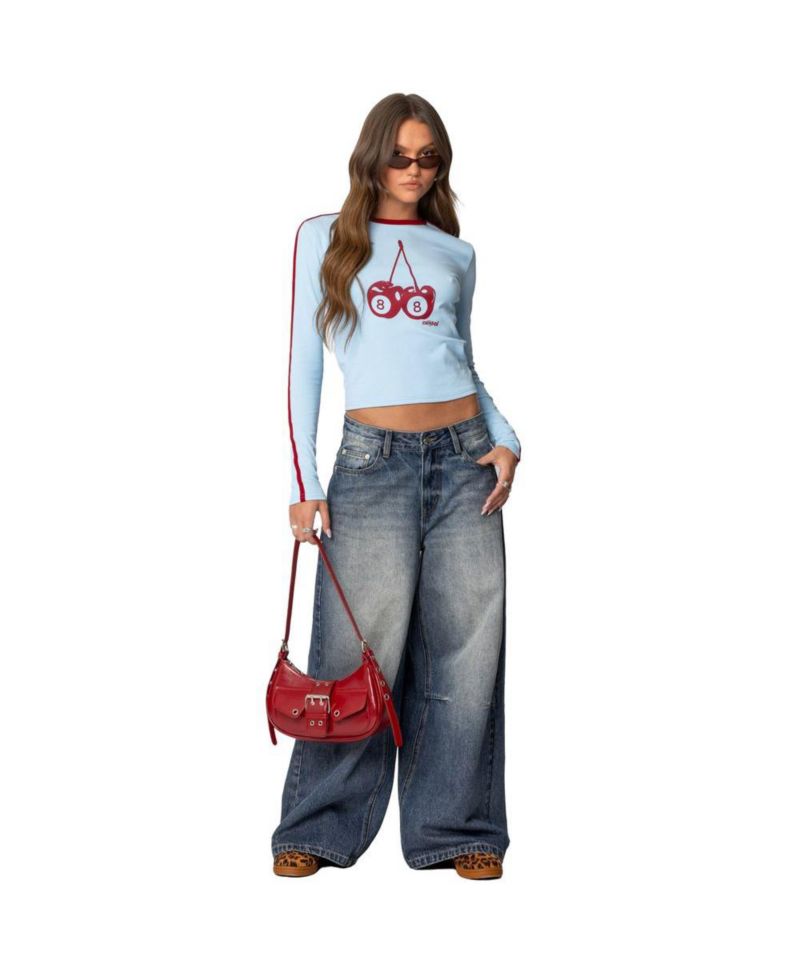 Women's Cherry 8 Long Sleeve T Shirt