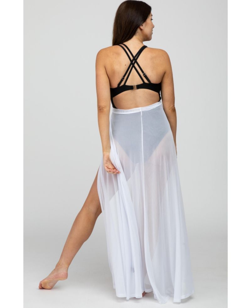 Women's White Mesh Wrap Cover Up