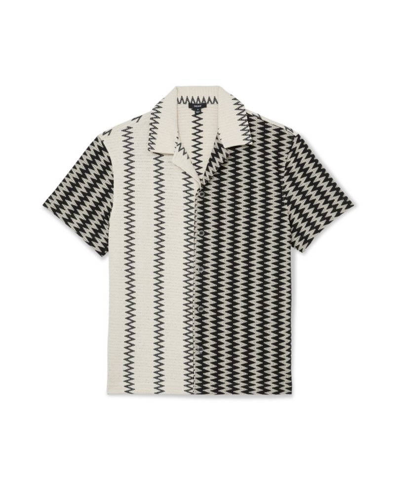 Men's Dain Zig Zag Crochet Cuban Shirt