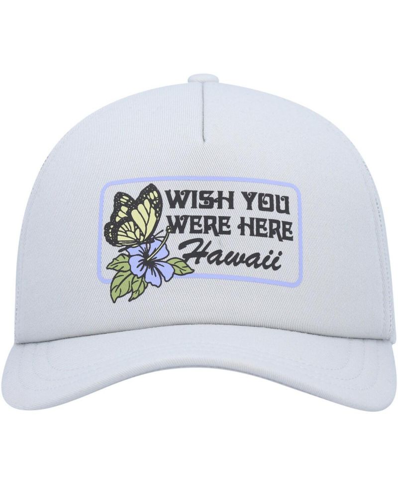 Women's Gray Wish You Were Here Foam Trucker Snapback Hat