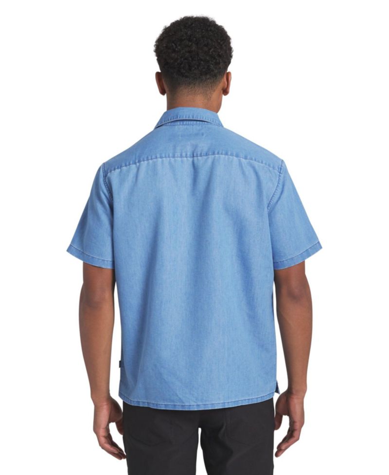 Men's chambray button-up shirt