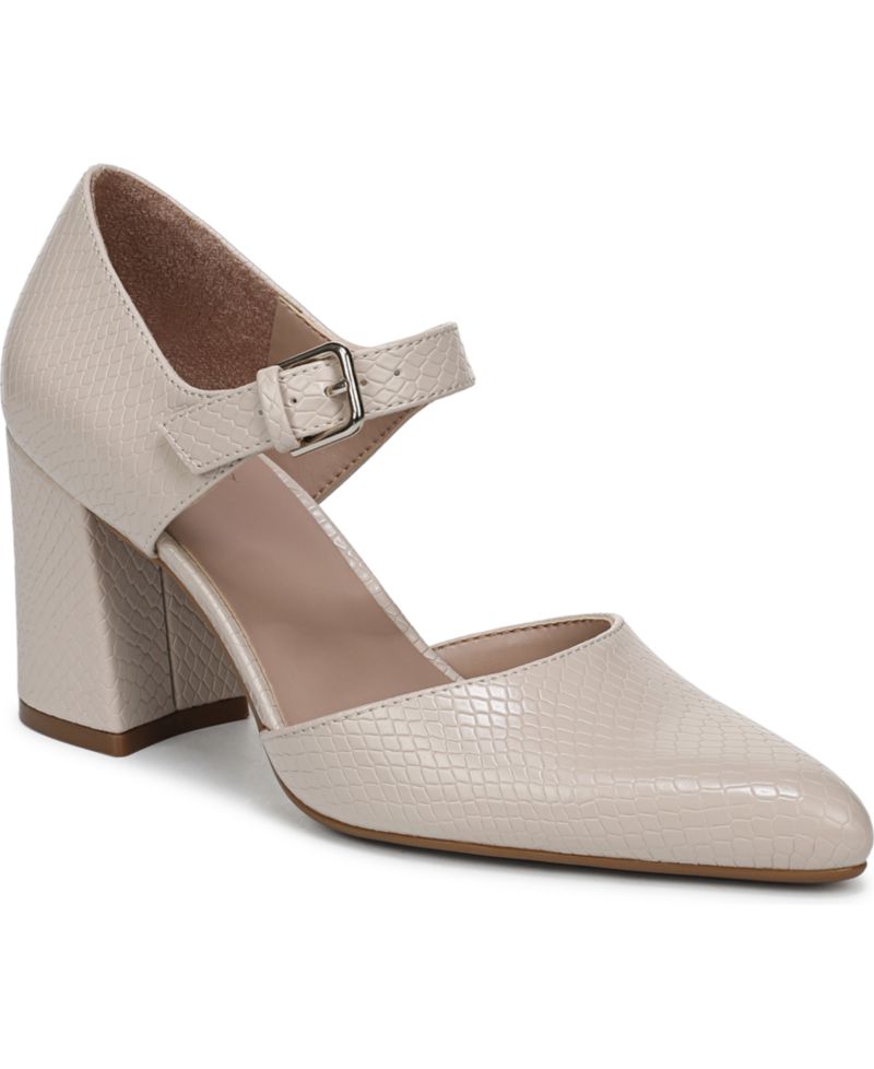 Women's Pixie Mary Jane Pointed Toe Block Heel Pumps