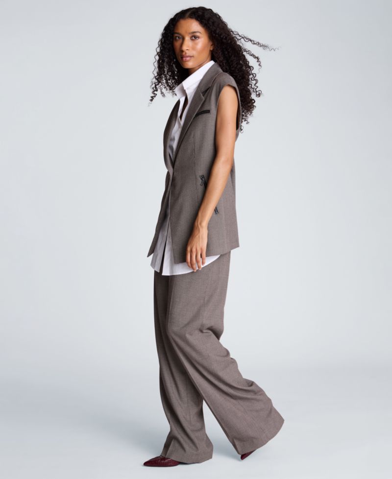 Women's High-Waisted Wide-Leg Slash-Pocket Pants