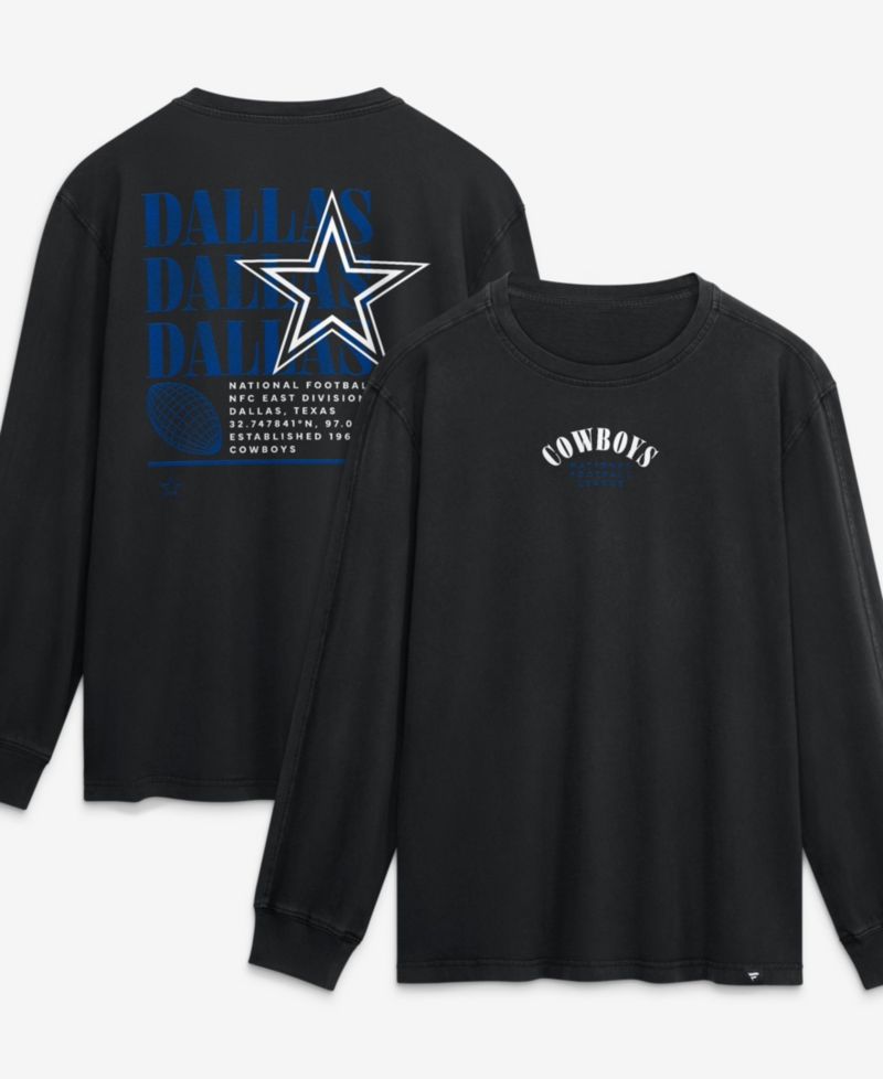 Men's Black Dallas Cowboys Relaxed Fullback Drive Long Sleeve Fashion Top