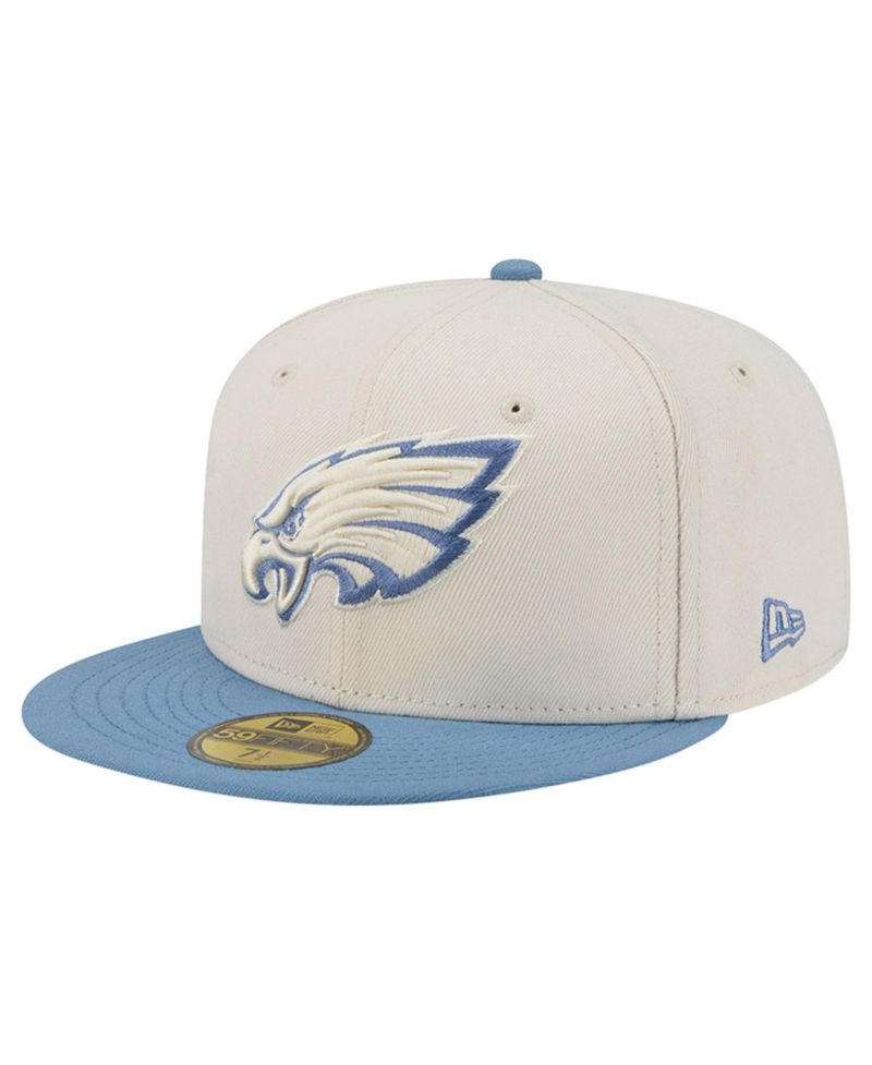 Men's Cream/Blue Philadelphia Eagles Color Pack 59FIFTY Fitted Hat
