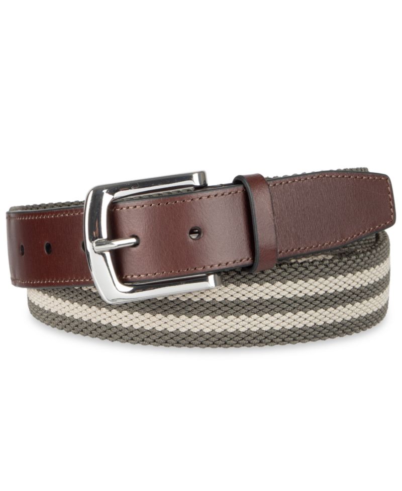 Men's Striped Stretch Cord Casual Belt