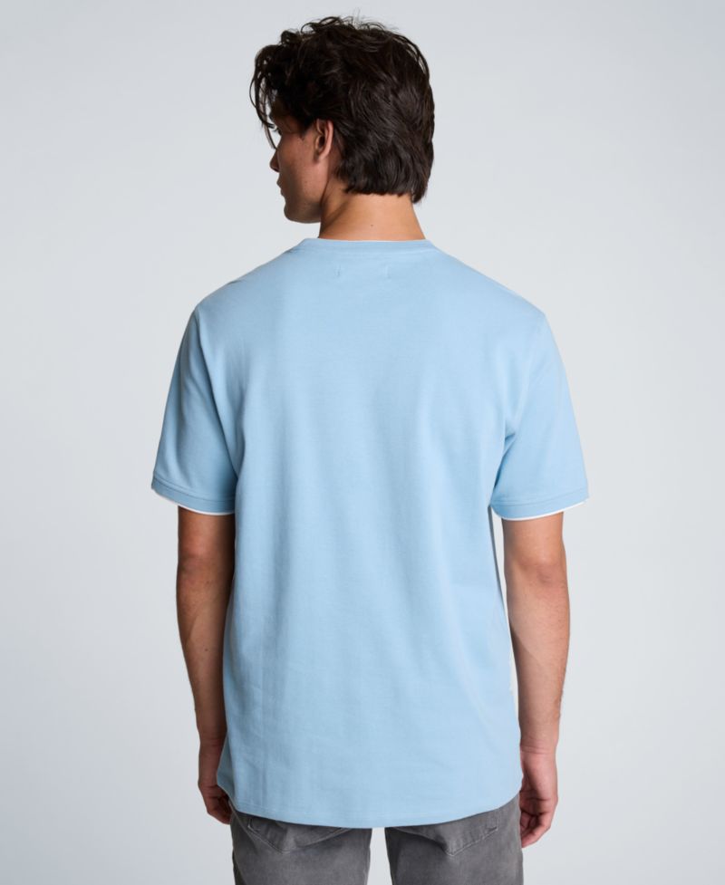 Men's Double Collar Classic-Fit Crewneck T-Shirt