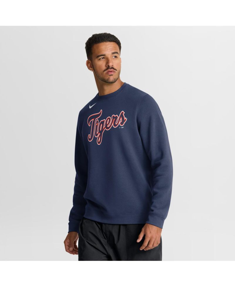 Men's Navy Detroit Tigers Primetime Wordmark Sweatshirt