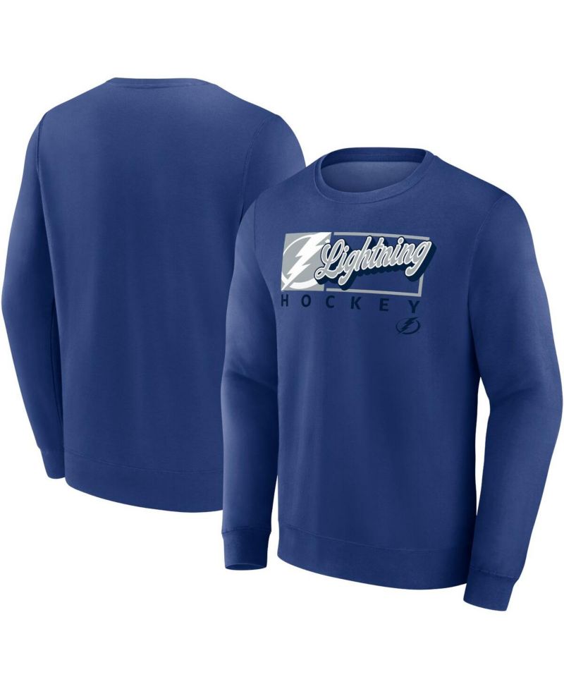 Men's Blue Tampa Bay Lightning Focus Fleece Pullover Sweatshirt