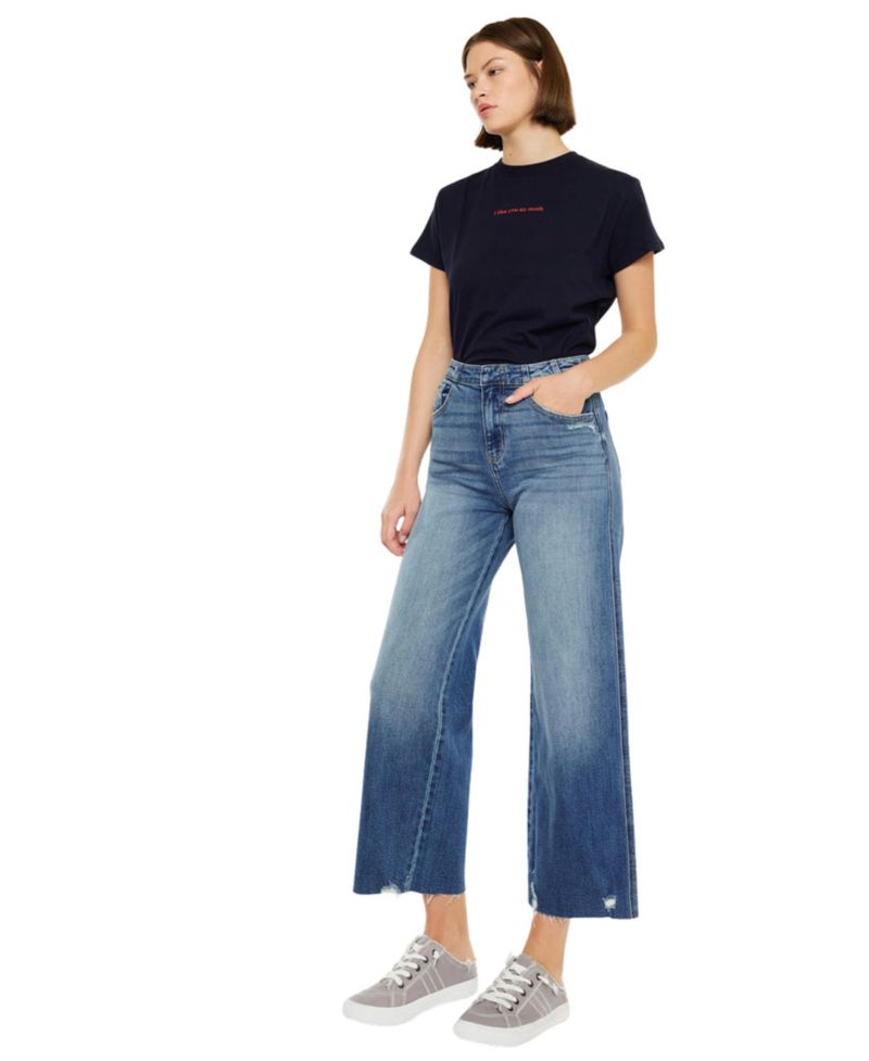 Women's Shelly High Rise Cropped Wide Leg Jeans