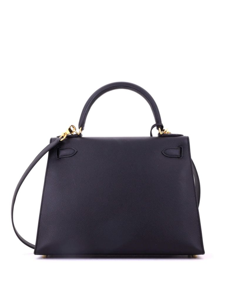 Pre-Owned Hermes Kelly 28 Handbag Black Epsom with Gold Hardware