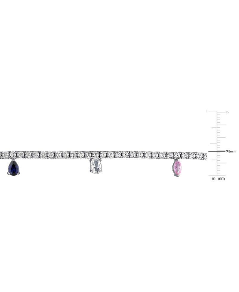 Multi-Gemstone (19-1/3 ct. t.w.) Charm Necklace in Sterling Silver