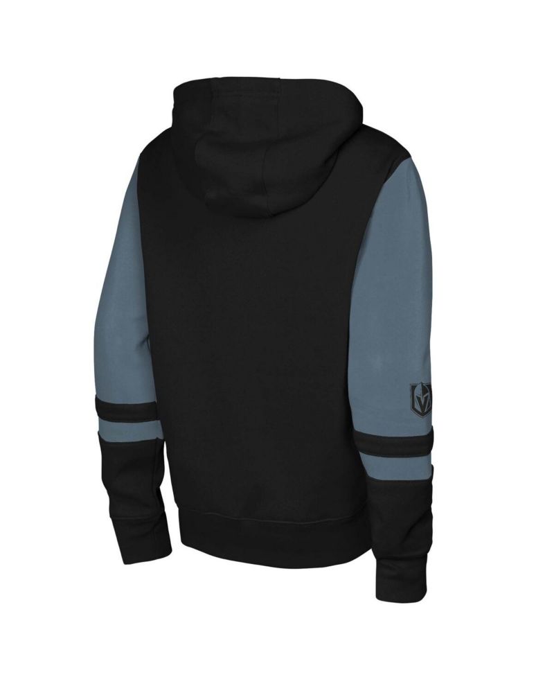 Big Boys and Girls Black Vegas Golden Knights Face Off Full-Zip Hoodie