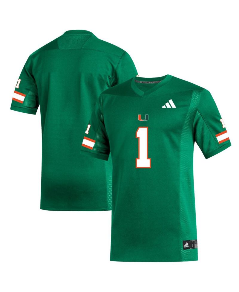 Men's 1 Green Miami Hurricanes Replica Football Jersey