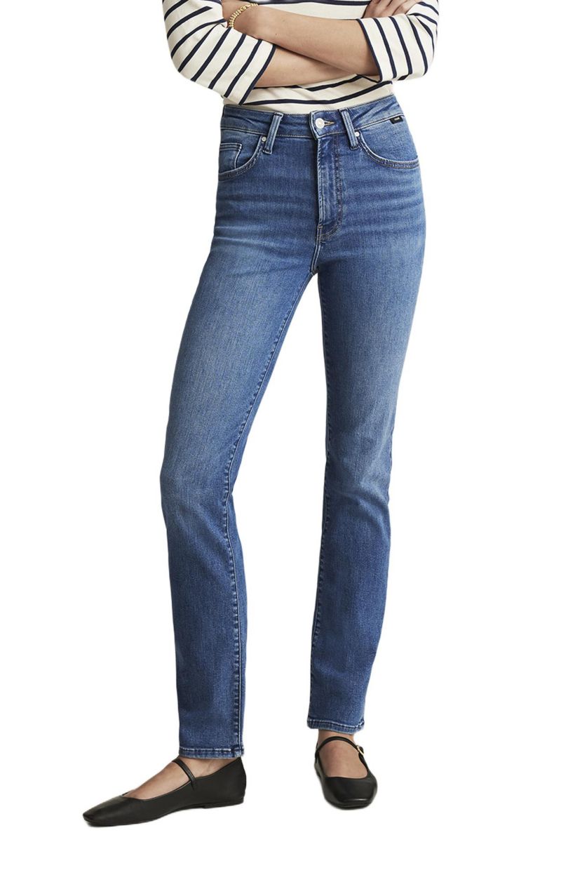 Women's Kendra Straight Leg In Mid Brushed Flex Denim