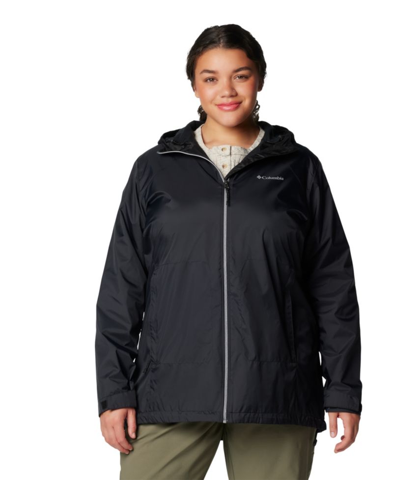 Plus Size Switchback Lined Long Zipper Jacket