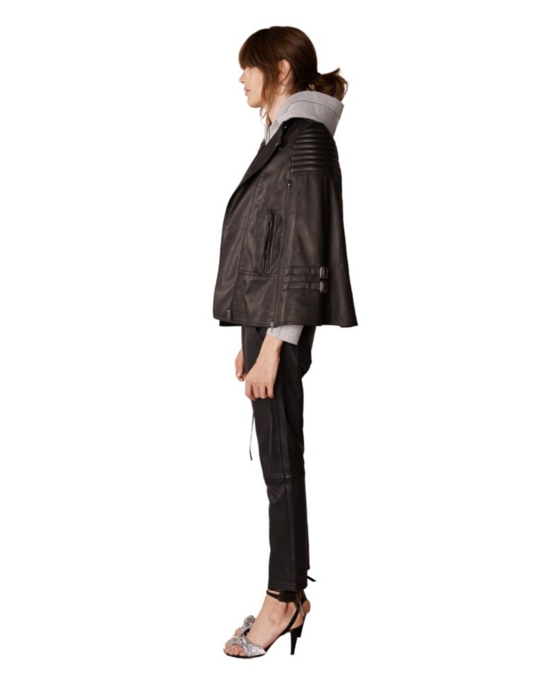 Women's Crosby Moto Leather Cape Jacket