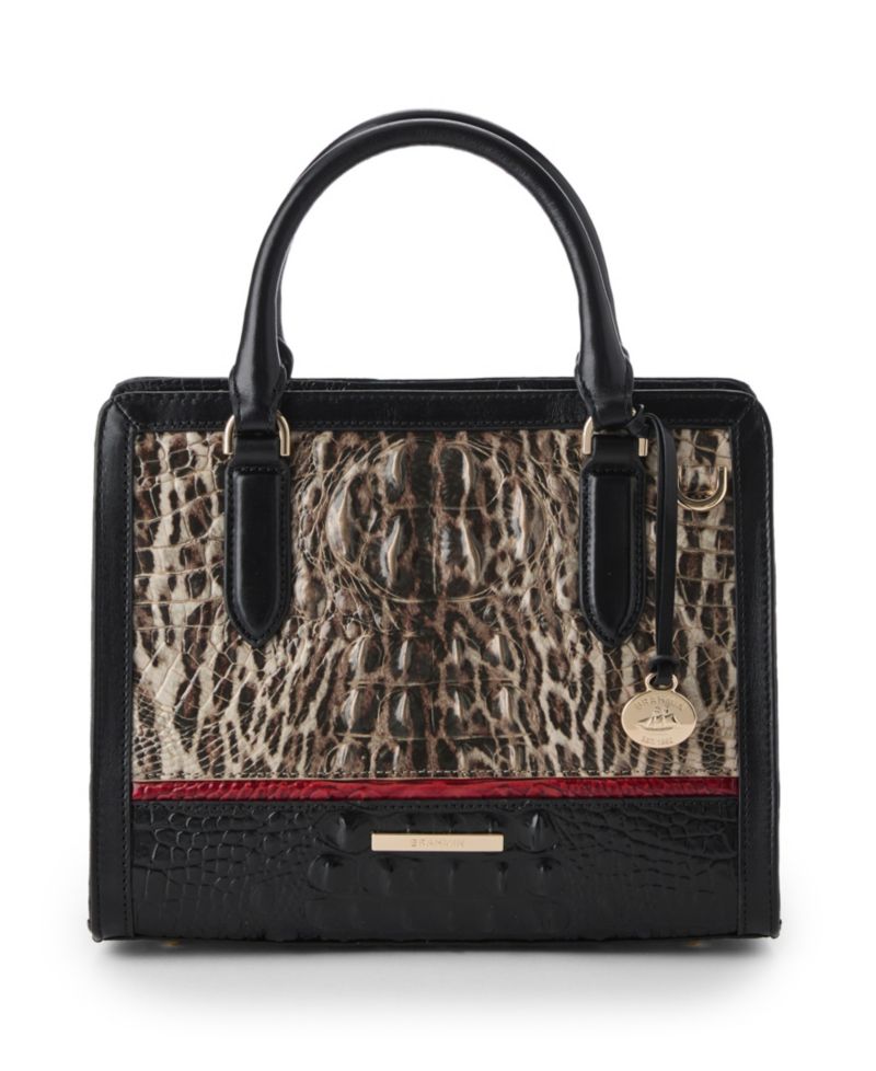 Cami Calgary Leather Ocelot Small Satchel Handbag