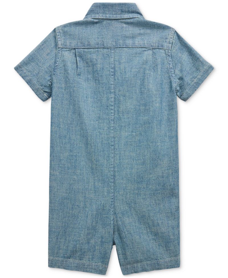Baby Boys Collared Chambray Shortall