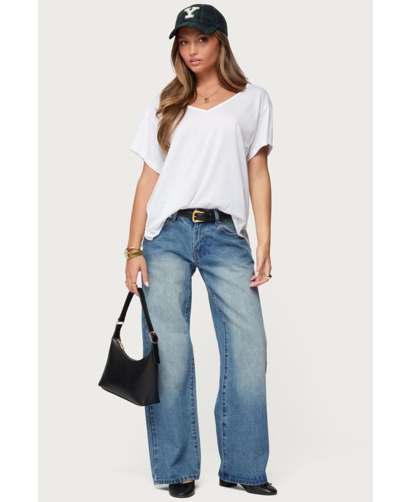 Womens Sonora Oversized V Neck T Shirt