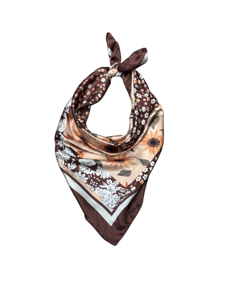 Floral Satin Square Scarf