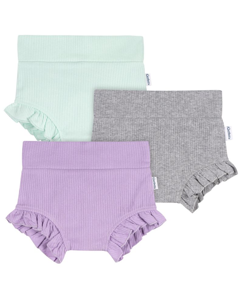 Baby Girls' Bubble Ruffle-Hem Shorts, 3-Piece Set