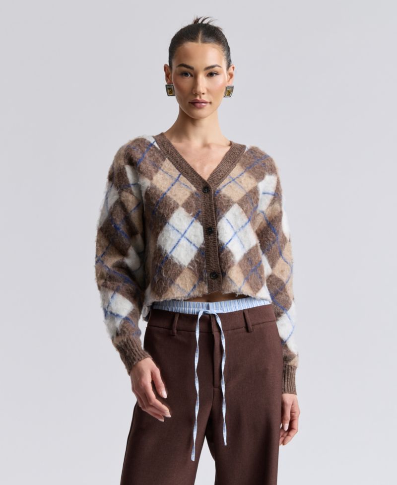 Women's Argyle Jacquard Cardigan