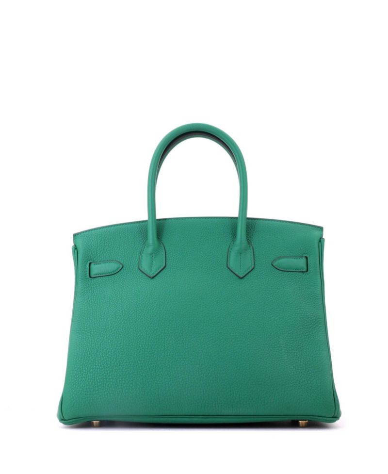 Pre-Owned Hermes Birkin 30 Handbag Green Togo with Gold Hardware