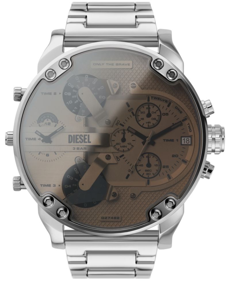 Men's Mr. Daddy 2.0 Chronograph Silver-Tone Stainless Steel Watch 57mm