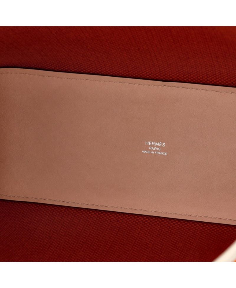 27 Cabas H en Biais Tote Canvas with Leather