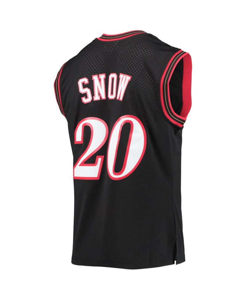 Men's Eric Snow Black Philadelphia 76ers 2000-01 Hardwood Classics Swingman Jersey