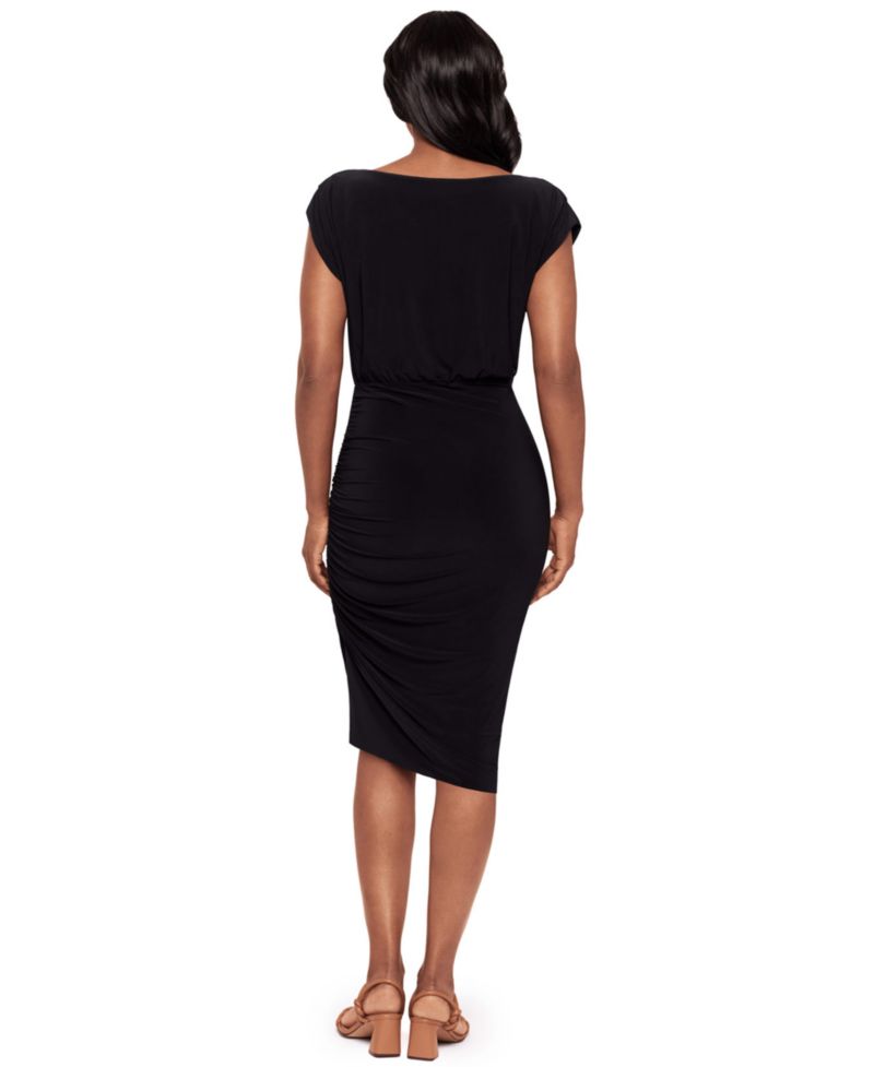 Women's Boat Neck Midi Shaping Dress