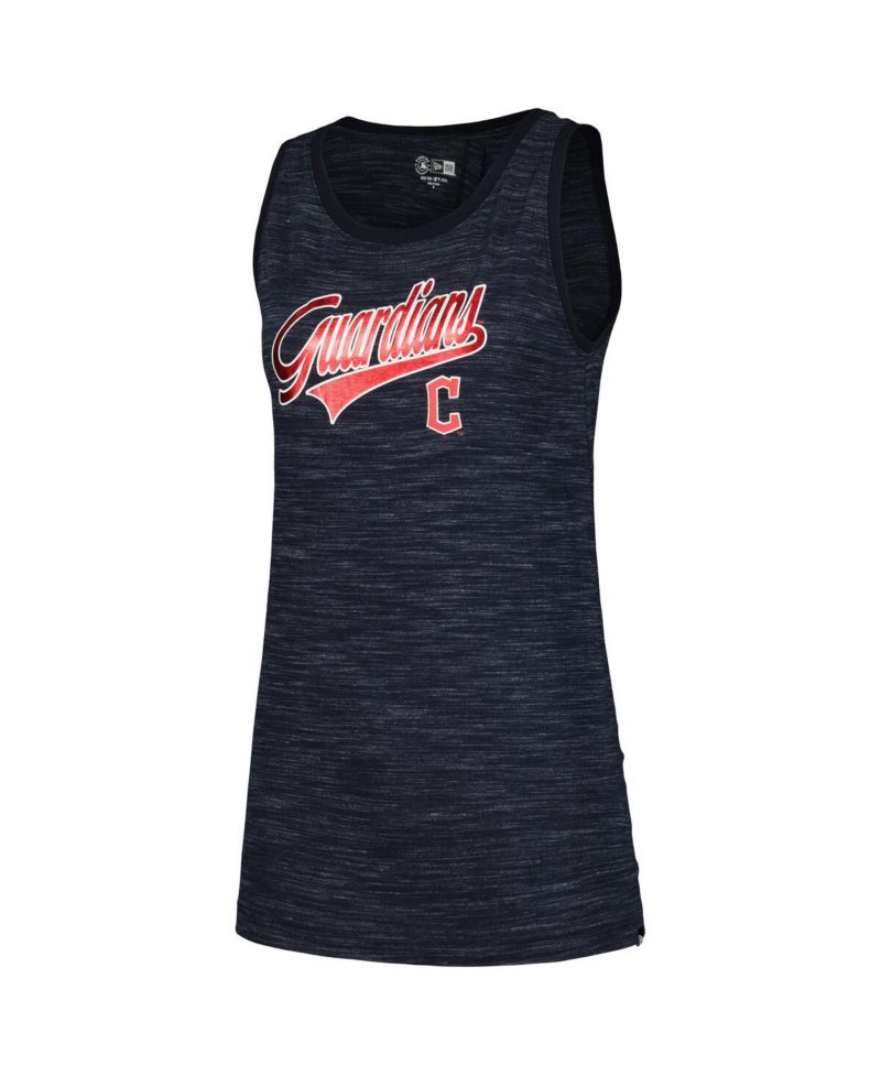 Women's Navy Cleveland Guardians Space-Dye Active Tank Top
