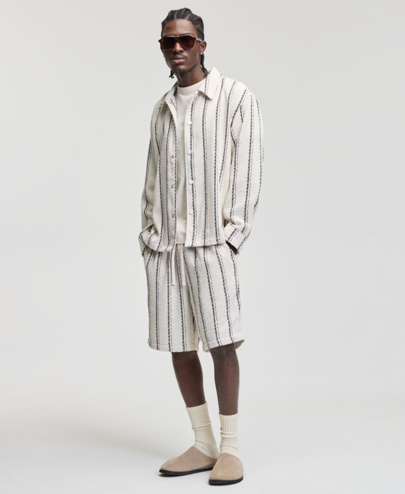 Men's Striped Shirt Jacket