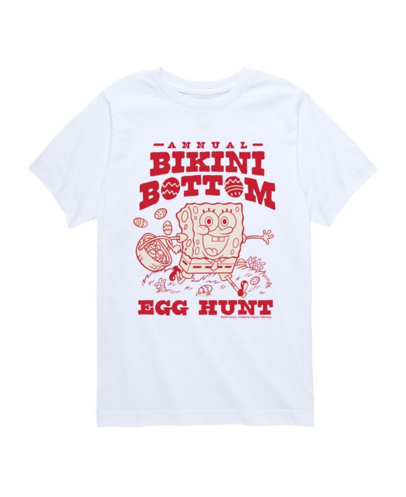 SpongeBob SquarePants Boys' 8-20 Bikini Egg Hunt Short-Sleeve Graphic T-Shirt