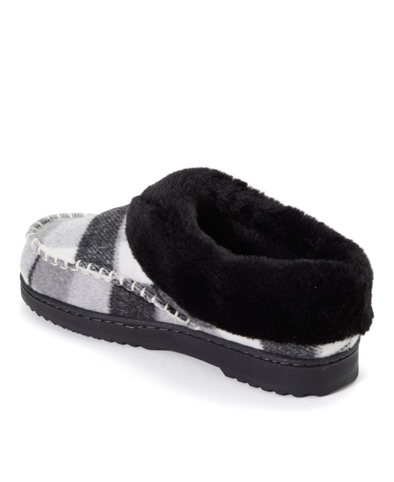 Women's Nyla Plaid Moc Toe Clog Slippers