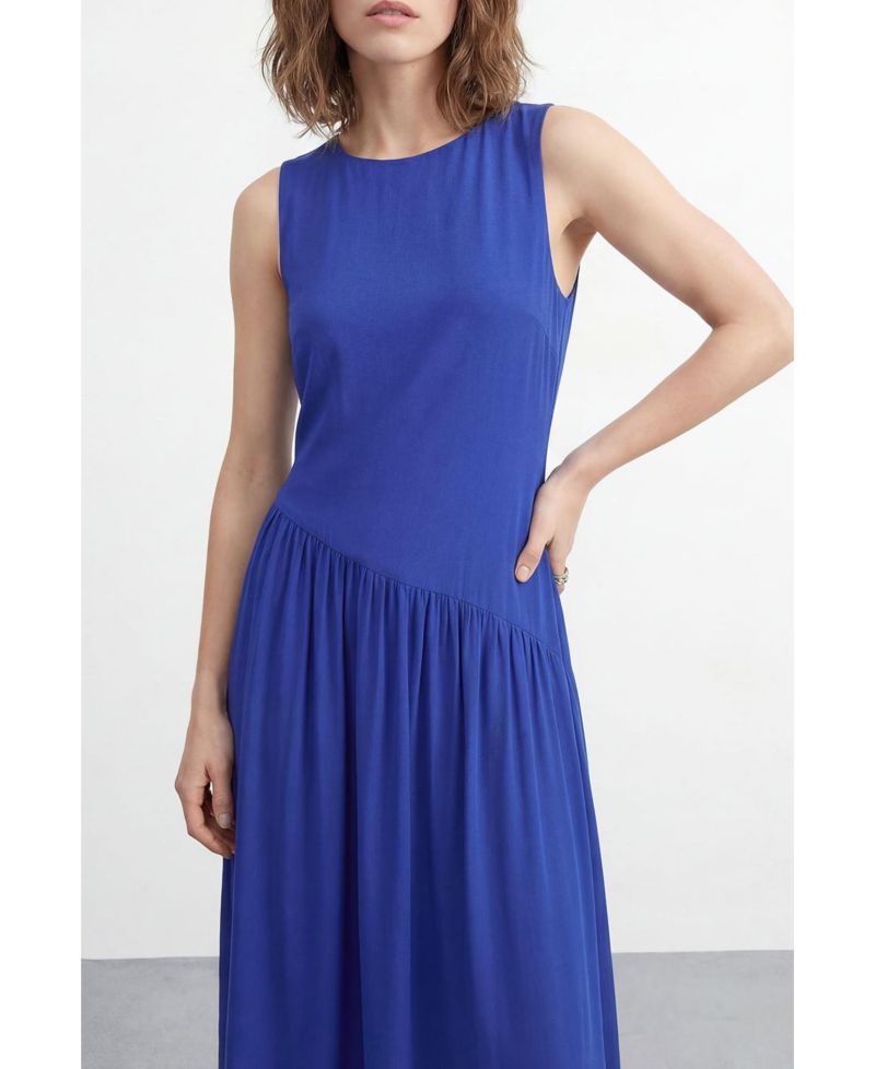 Women's Dropped Waist Chiffon Tiered Maxi Dress