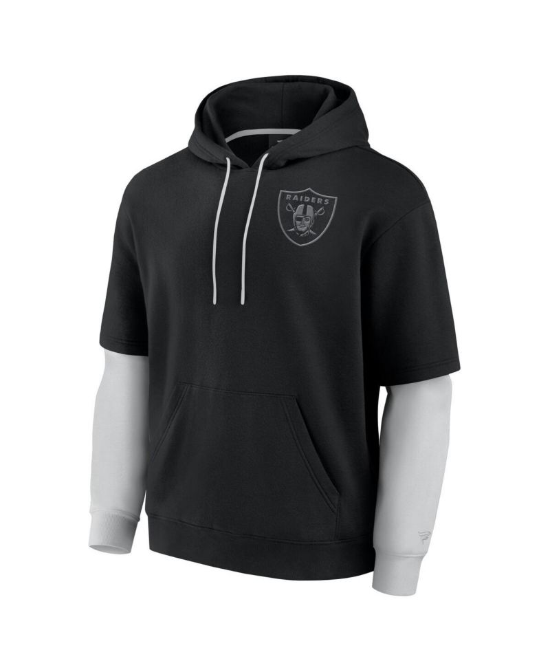 Men's and Women's Black Las Vegas Raiders Sleek Elements Pullover Hoodie