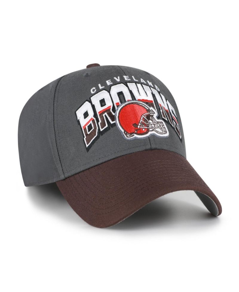 Men's Charcoal Cleveland Browns Split Block MVP Adjustable Hat