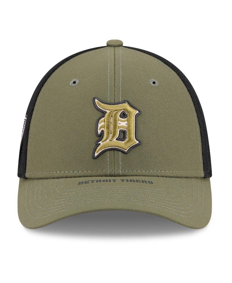 Men's Olive Detroit Tigers 2026 Armed Forces Day 39THIRTY M-Crown Flex Hat