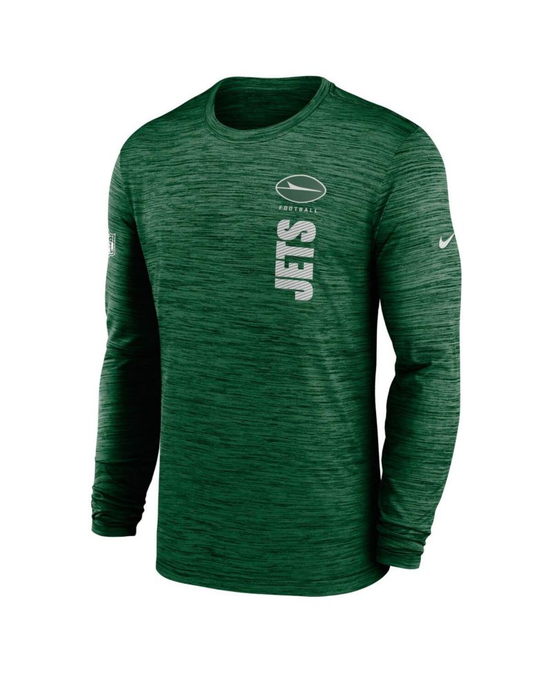 Men's Green New York Jets 2024 Sideline Velocity Performance Long Sleeve T-Shirt