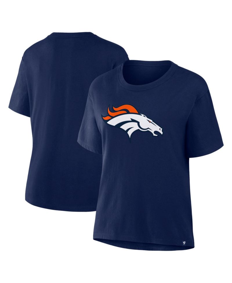 Women's Denver Broncos Essential Legacy Screen Print Relaxed-Fit Crewneck T-Shirt