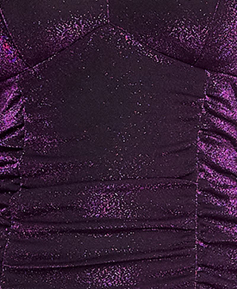 Women's Metallic-Knit Sweetheart Cutout Midi Dress