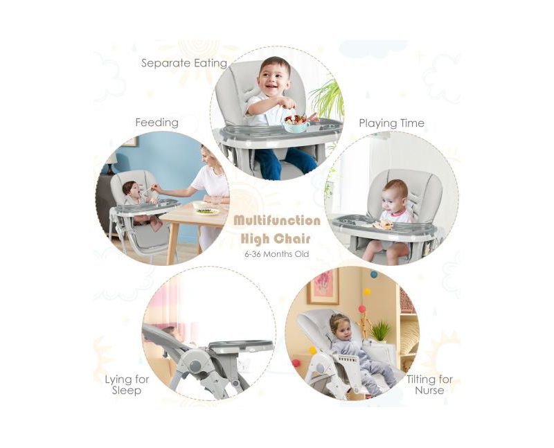 Girls Convertible High Chair with Wheels