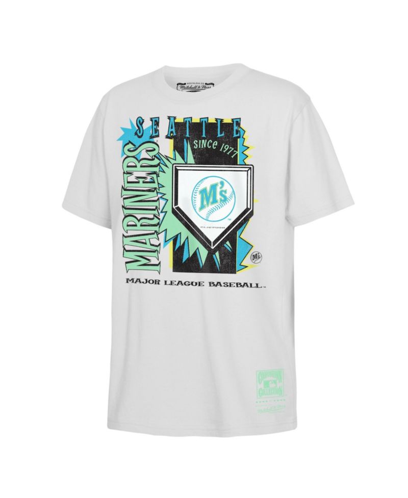 Big Boys and Girls White Seattle Mariners Cooperstown Neon Field Shock T-Shirt