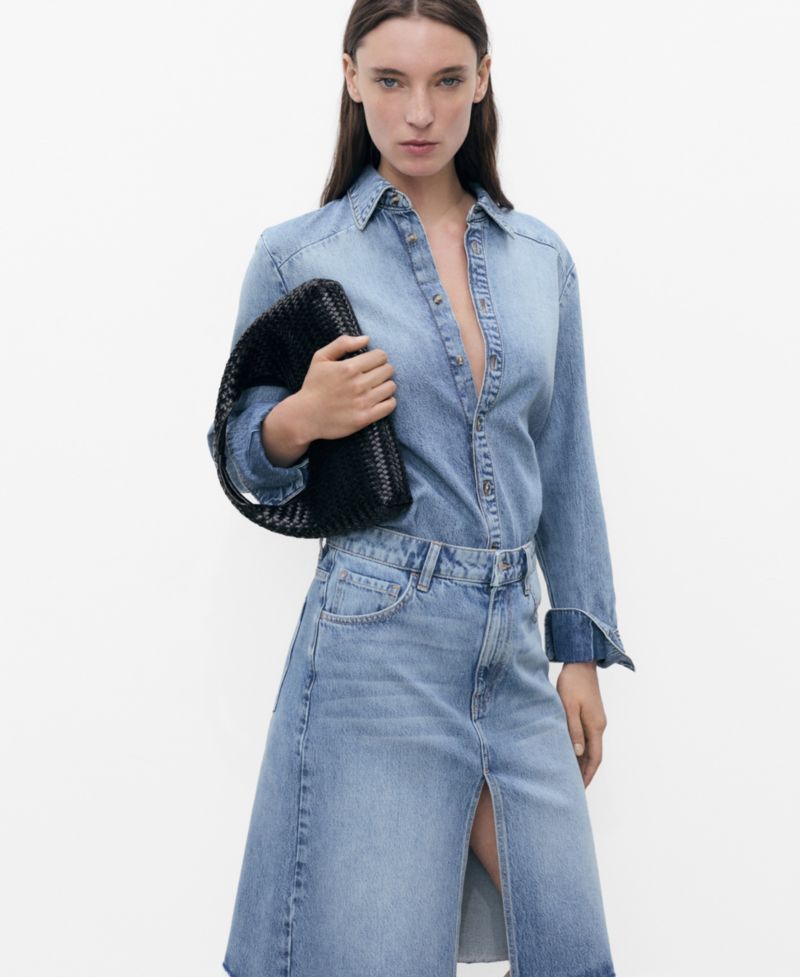 Women's Denim Midi Skirt