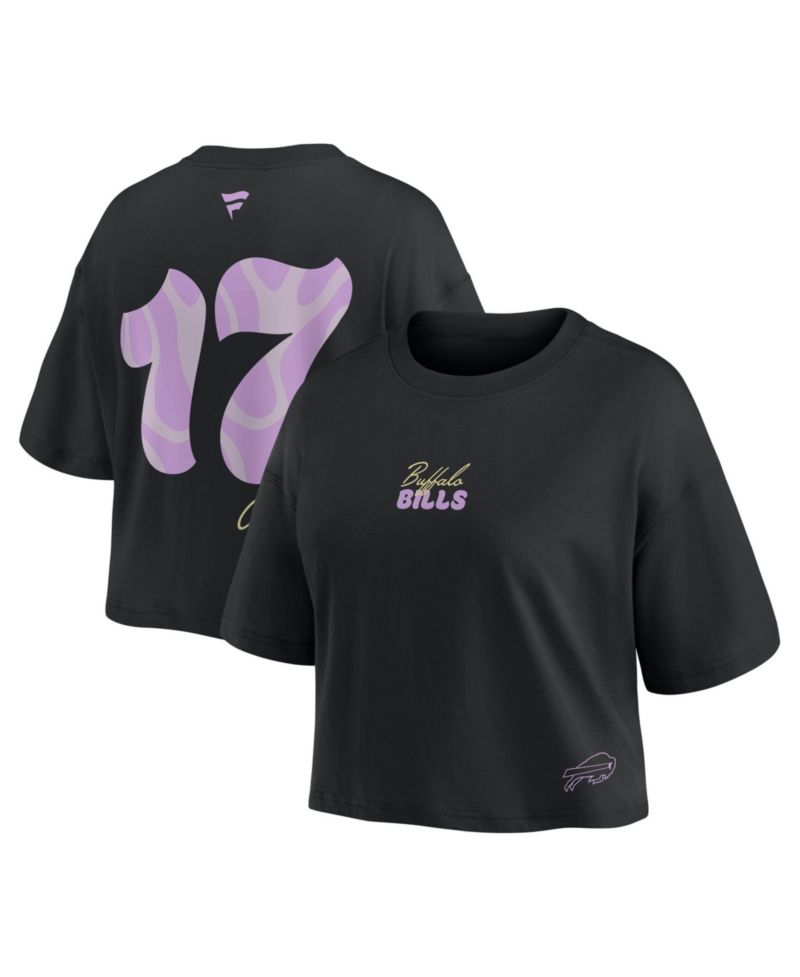 Women's Josh Allen Black Buffalo Bills Fashion Cropped T-Shirt