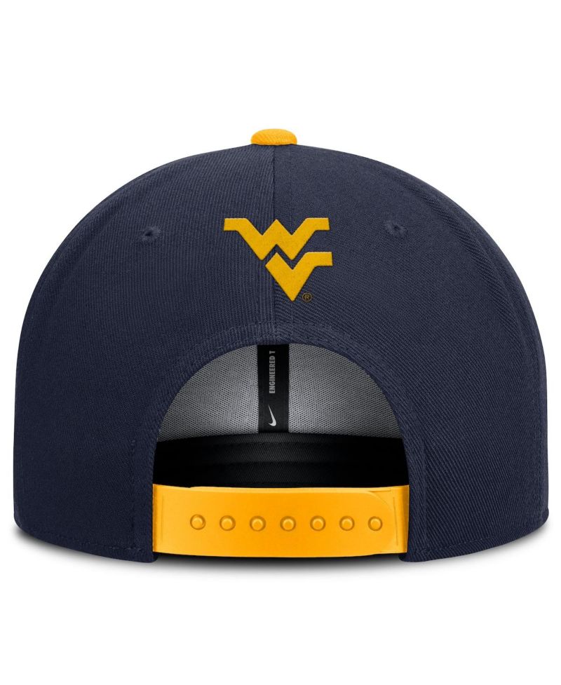 Men's Navy/Gold West Virginia Mountaineers 2025 On-Field Patch Pro Dri-FIT Snapback Hat